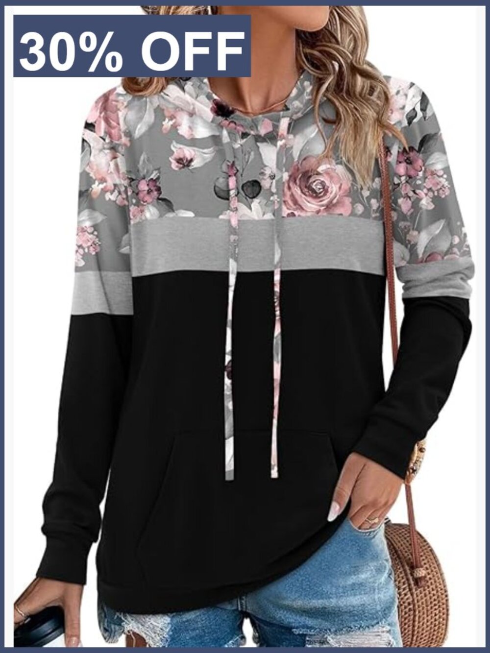 Camouflage Leopard Print Hooded Sweatshirt with Pocket
